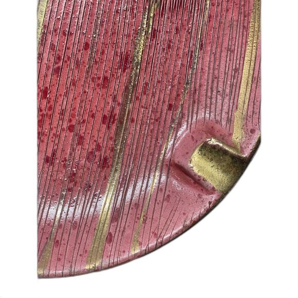Vintage Large Pink and Gold Italian Ashtray - Picture 6 of 7